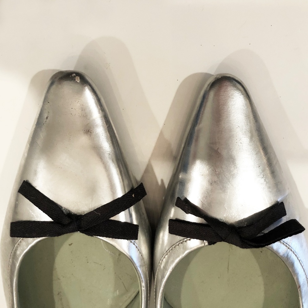 Silver Prada Flats - Picture 6 of 6